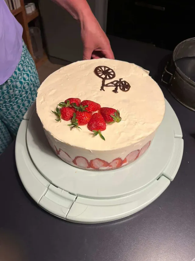 Fraisier pour l'anniversaire de mon fils