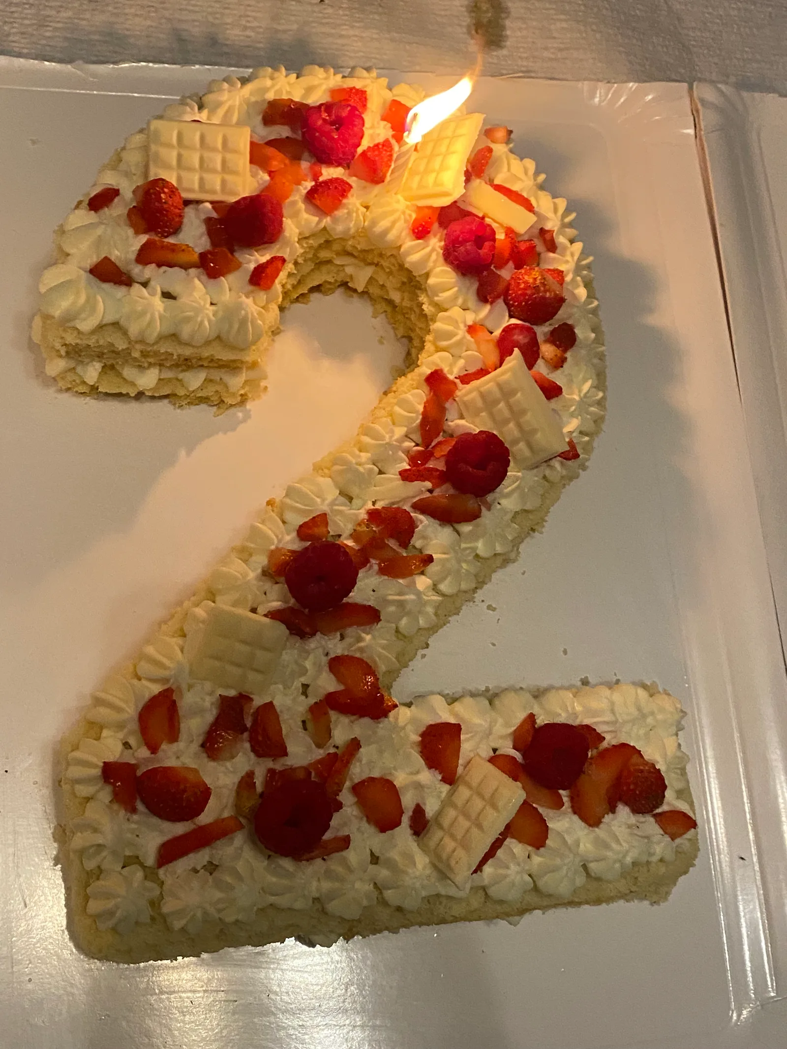 Number cake fraise