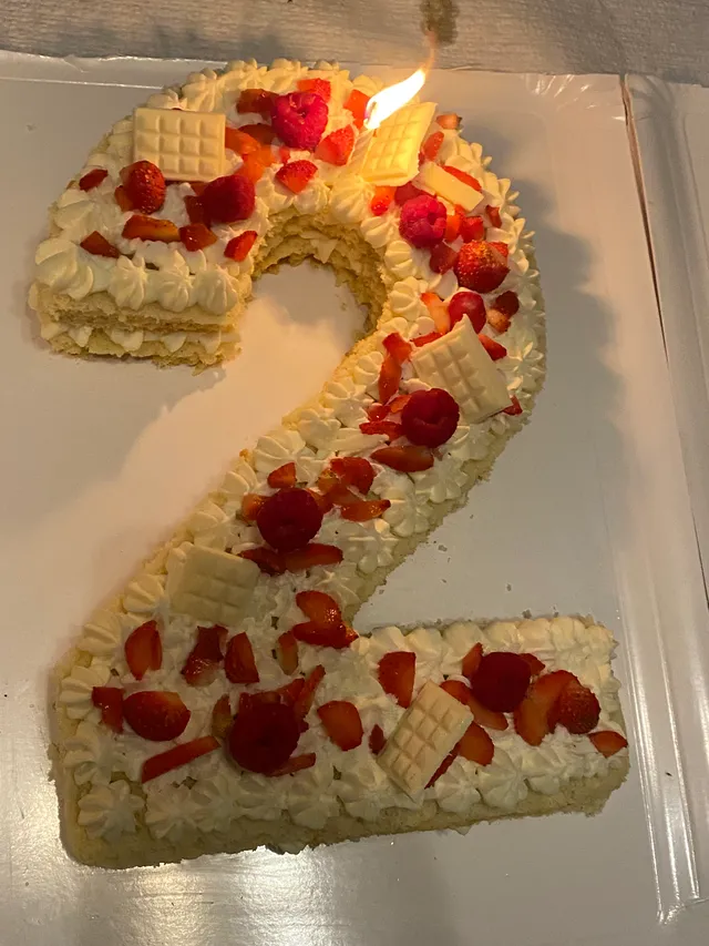 Number cake fraise