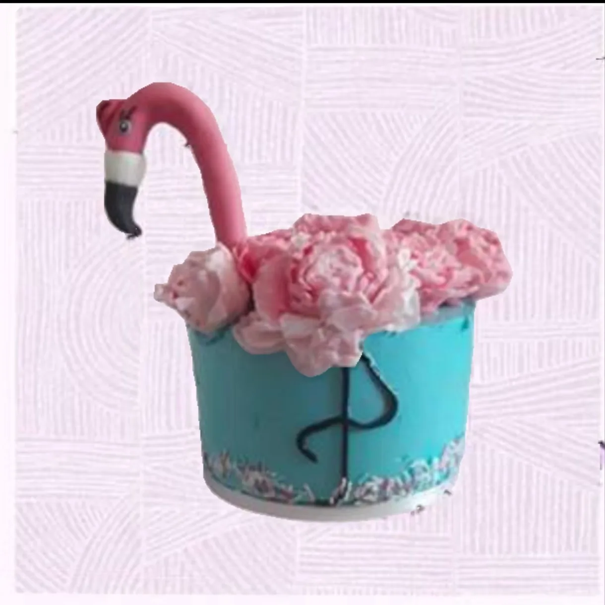 Flament rose avec fleur pate a surcre