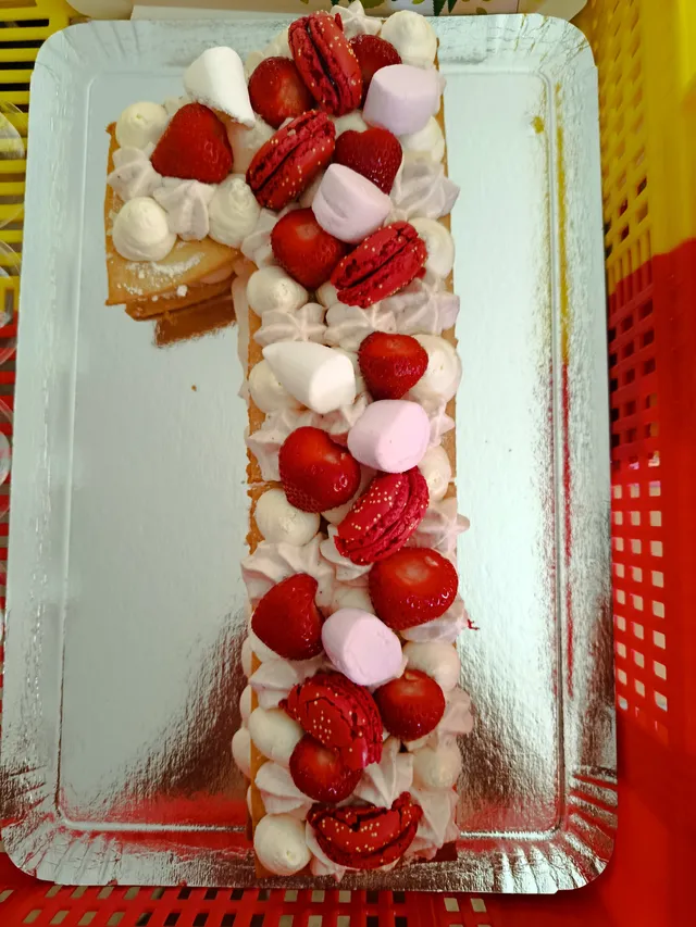 Number cake fraise et choco