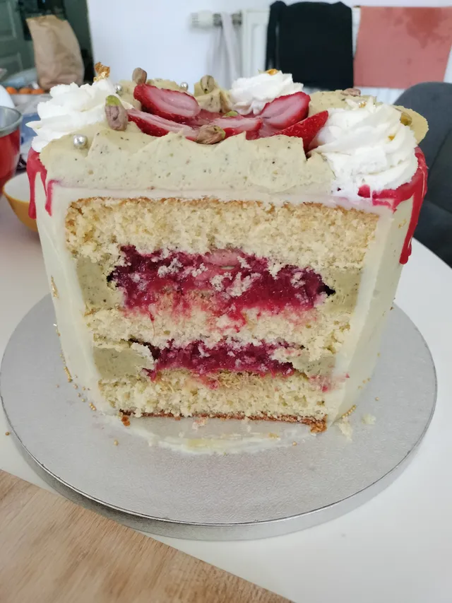 Gâteau pistache fraise