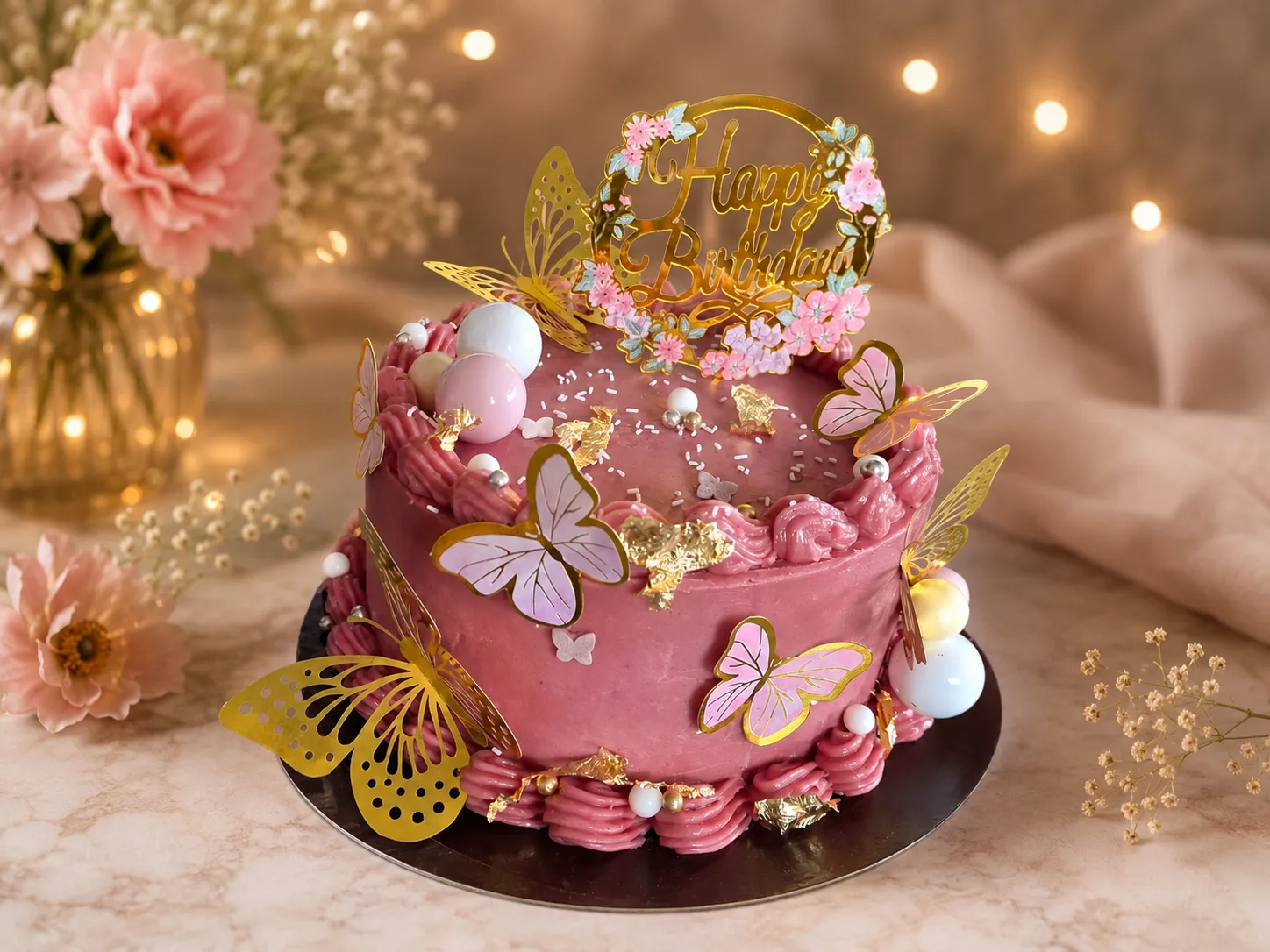 Layer cake framboise chocolat blanc