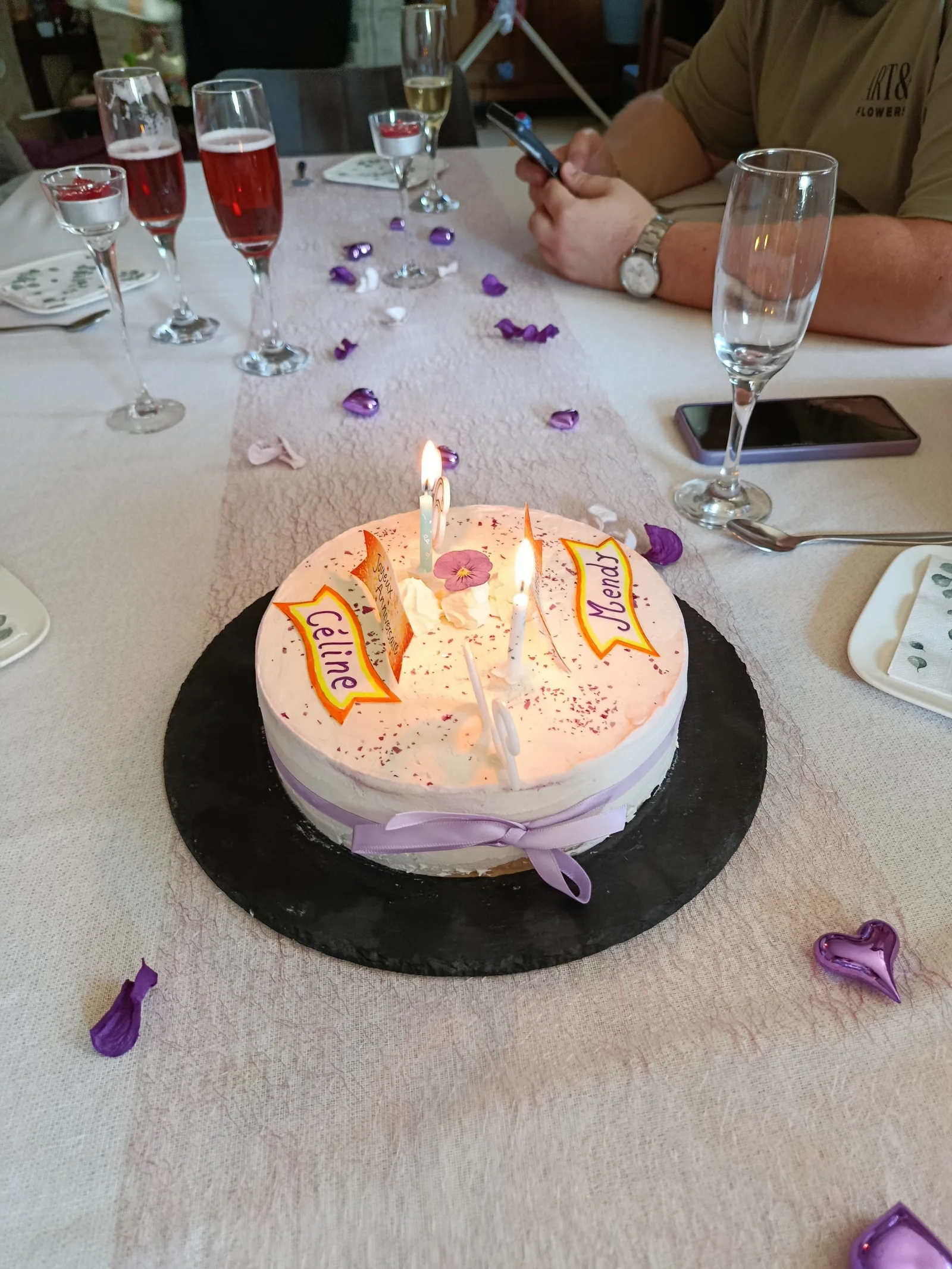 Glace café et violette
