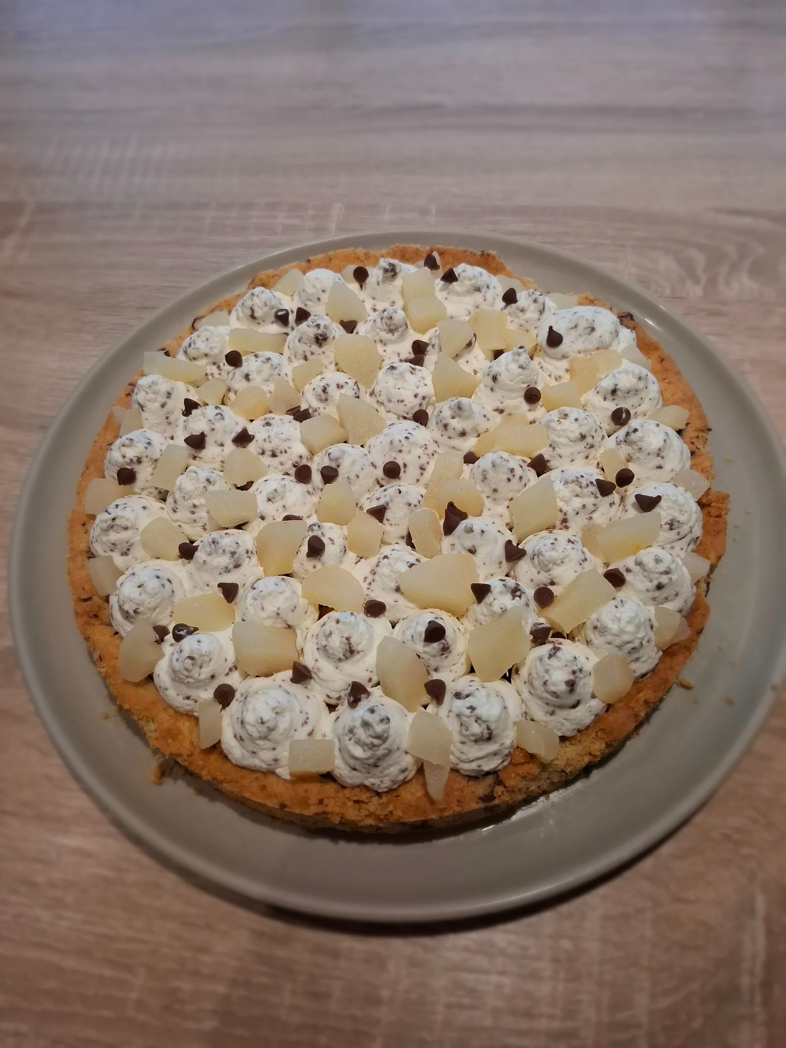 Tarte cookie poire chocolat