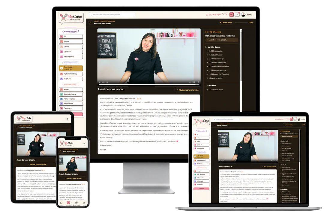 La Cake Design Masterclass sur ordinateur, tablette et mobile