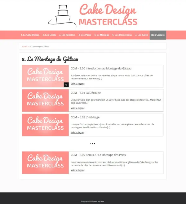 Aperçu de la plateforme de la masterclass